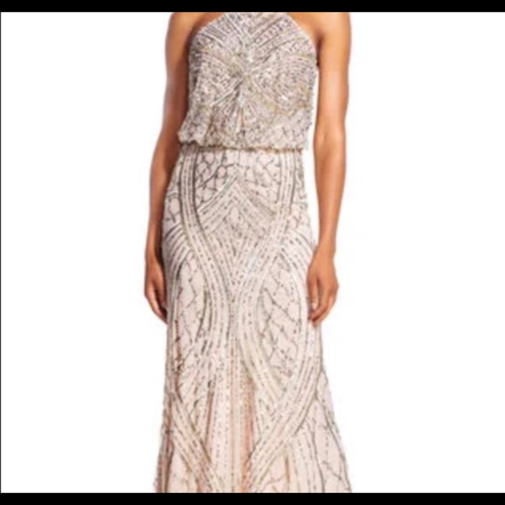 Blush Adrianna Papell Bridesmaid dress